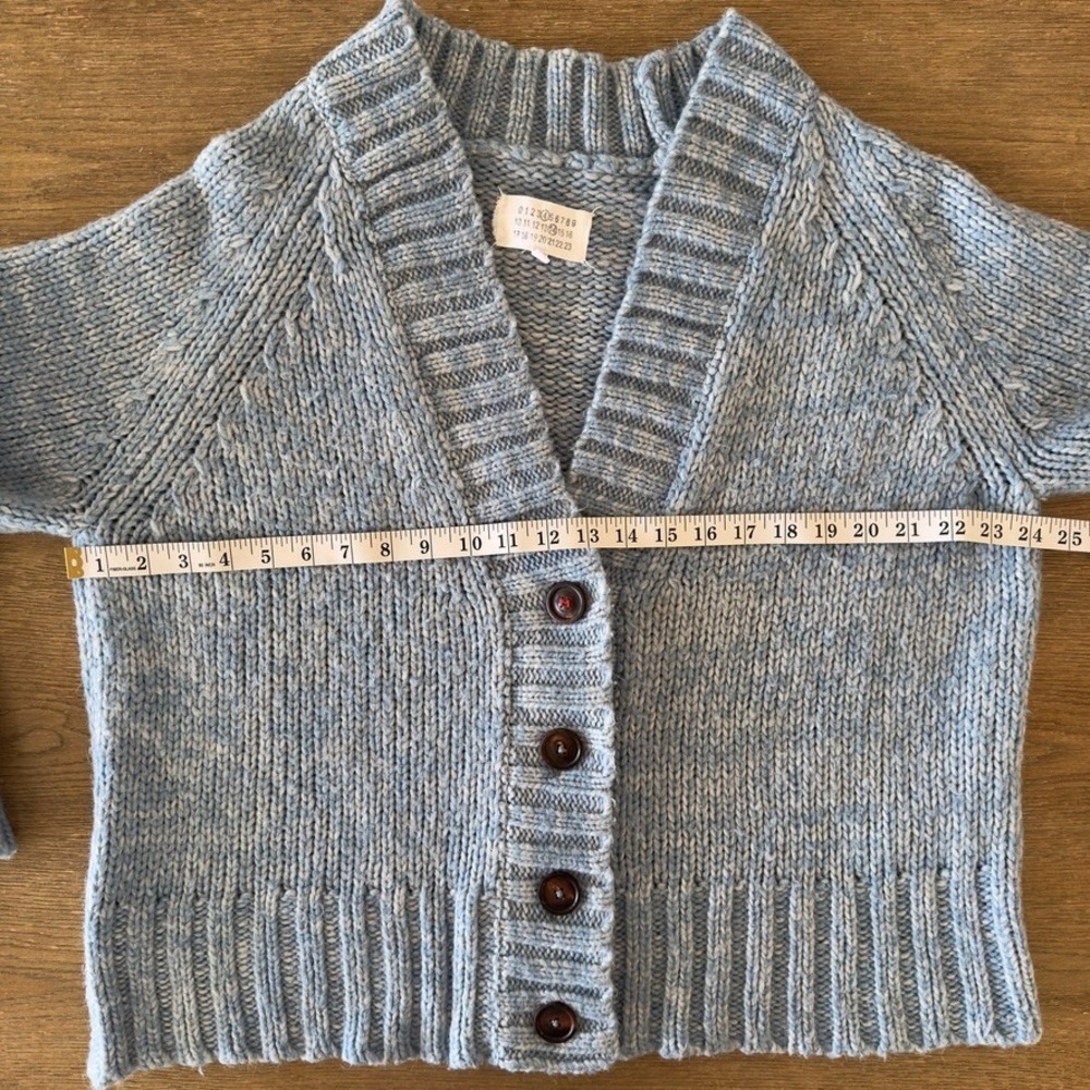 Maison Margiela chunky-knit oversized Boxy cardigan-Blue Melange-Designer Knit-S - Picture 10 of 16